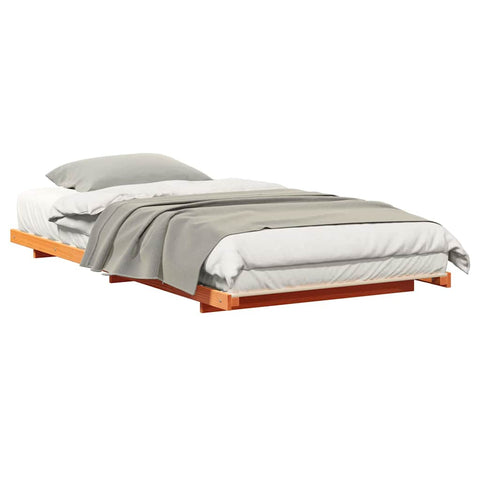 vidaXL Floor Bed Frame Wax brown 100 x 200 cm Solid pine wood
