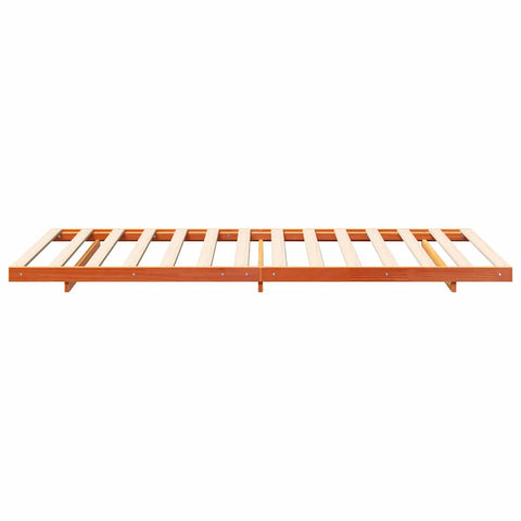 vidaXL Floor Bed Frame Wax brown 90 x 200 cm Solid pine wood