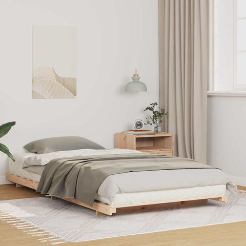 vidaXL Floor Bed Frame Brown 75 x 190 cm Solid pine wood