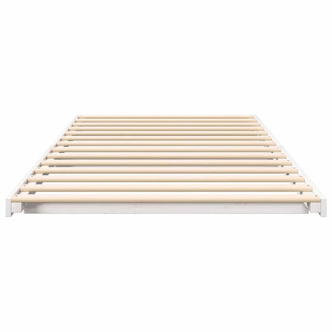 vidaXL Floor Bed Frame White 75 x 190 cm Solid pine wood