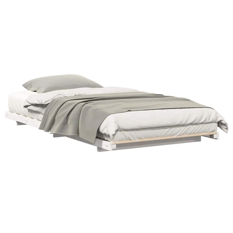 vidaXL Floor Bed Frame White 75 x 190 cm Solid pine wood