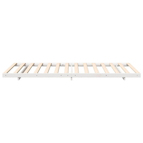 vidaXL Floor Bed Frame White 75 x 190 cm Solid pine wood