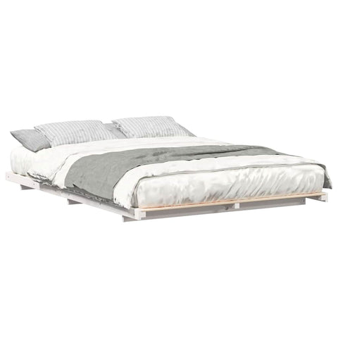 vidaXL Floor Bed Frame White 140 x 210 cm Solid pine wood