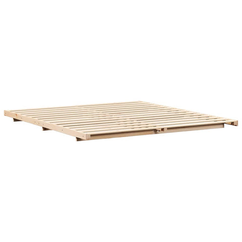vidaXL Floor Bed Frame Brown 180 x 210 cm Solid pine wood