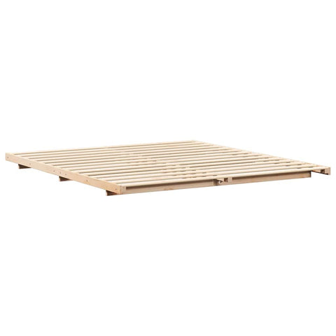 vidaXL Floor Bed Frame Brown 180 x 220 cm Solid pine wood