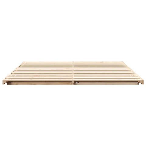 vidaXL Floor Bed Frame Brown 180 x 220 cm Solid pine wood