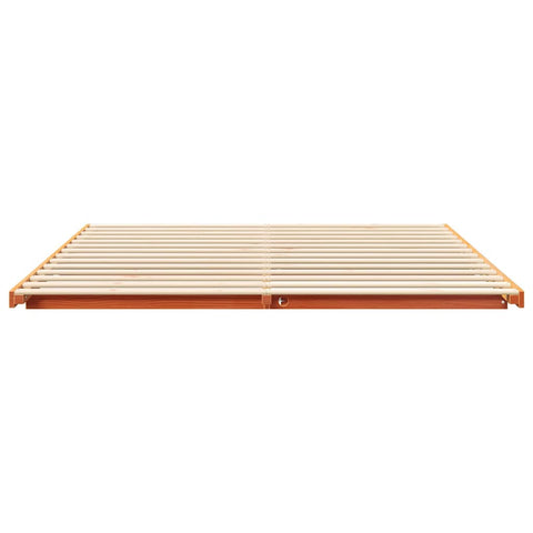 vidaXL Floor Bed Frame Wax brown 200 x 220 cm Solid pine wood