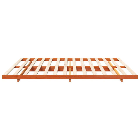 vidaXL Floor Bed Frame Wax brown 200 x 220 cm Solid pine wood
