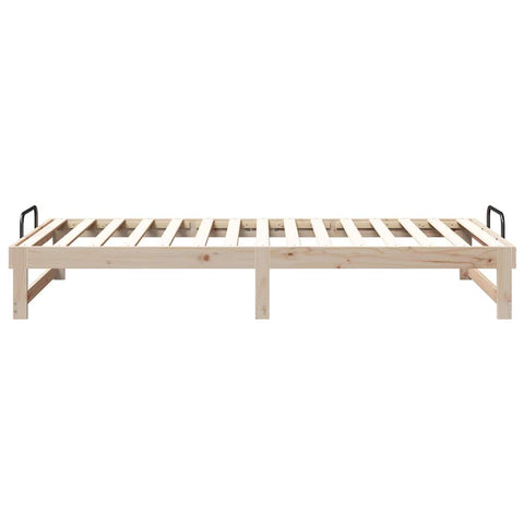 vidaXL Bed Frame with Carry Handles Brown Solid pine wood