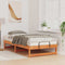 vidaXL Bed Frame with Carry Handles Brown Solid pine wood
