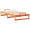 vidaXL Bed Frame with Carry Handles Brown Solid pine wood