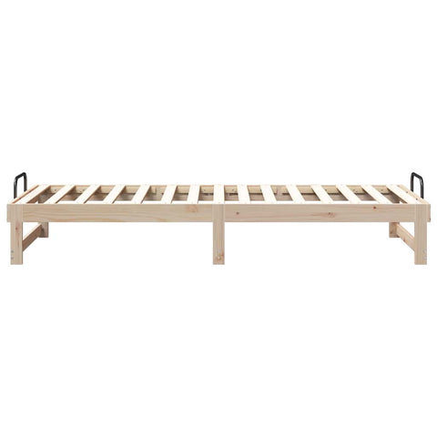 vidaXL Bed Frame with Carry Handles Brown Solid pine wood