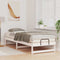 vidaXL Bed Frame with Carry Handles White Solid pine wood