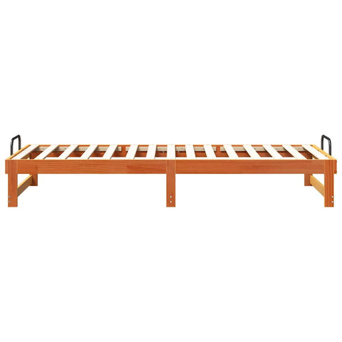 vidaXL Bed Frame with Carry Handles Brown Solid pine wood
