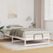 vidaXL Bed Frame with Carry Handles White Solid pine wood