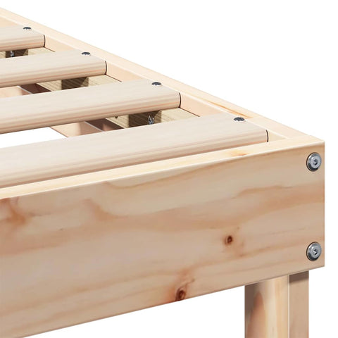 vidaXL Bed Frame with Carry Handles Brown Solid pine wood