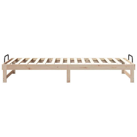 vidaXL Bed Frame with Carry Handles Brown Solid pine wood