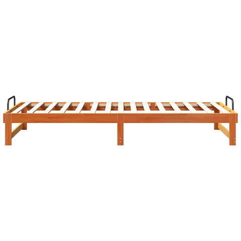 vidaXL Bed Frame with Carry Handles Brown Solid pine wood