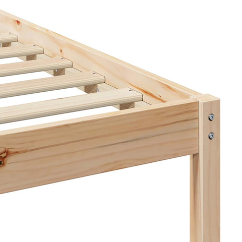 vidaXL Bed Frame with Side Tables Natural 80 x 210 cm Solid Pine Wood