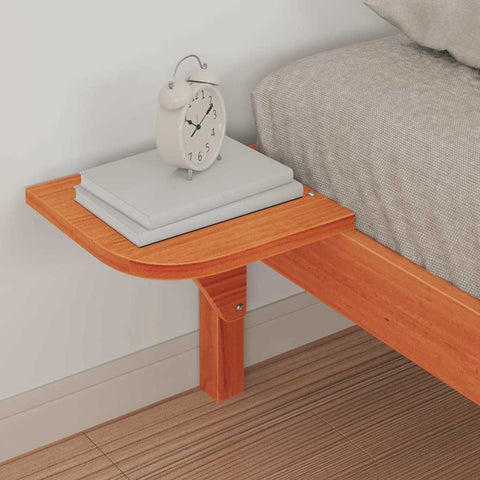 vidaXL Bed Frame with Side Tables Wax Brown 90 x 210 cm