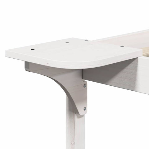 vidaXL Bed Frame with Side Tables White 140 x 210 cm Solid Pine Wood