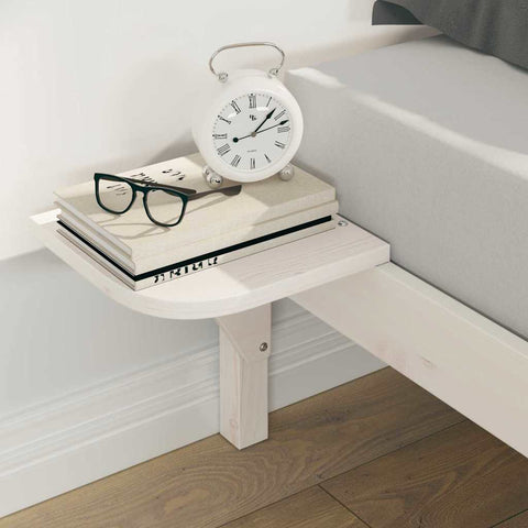 vidaXL Bed Frame with Side Tables White 140 x 210 cm Solid Pine Wood