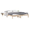 vidaXL Bed Frame with Side Tables Natural 180 x 210 cm Solid Pine Wood