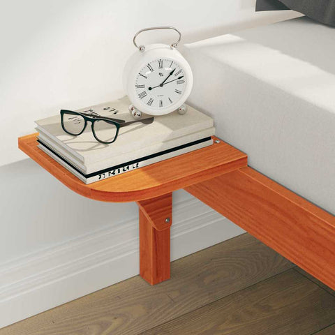 vidaXL Bed Frame with Side Tables Wax Brown 200 x 210 cm