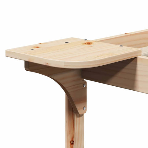 vidaXL Bed Frame with Side Tables Natural 140 x 220 cm Solid Pine Wood