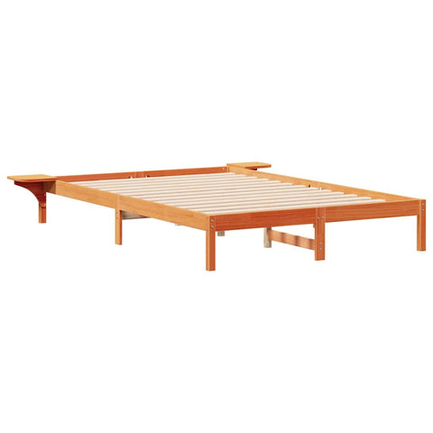 vidaXL Bed Frame with Side Tables Wax Brown 160 x 220 cm