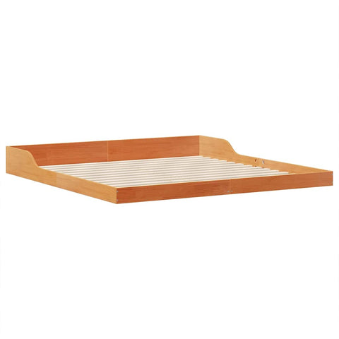 vidaXL Bed Frame Wax brown 200 x 200 cm Solid pine wood