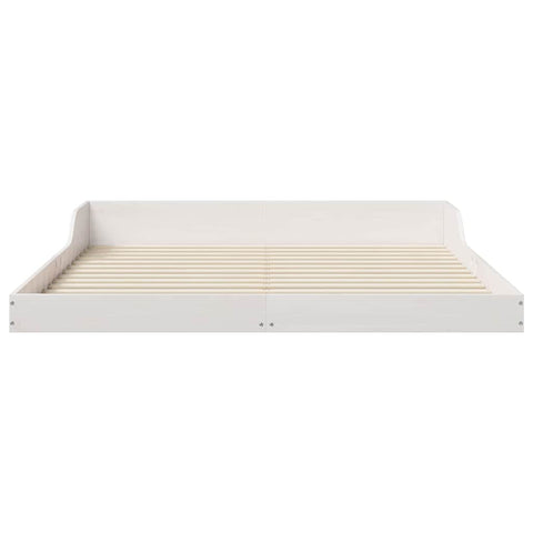 vidaXL Bed Frame White 160 x 200 cm Solid pine wood