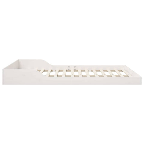 vidaXL Bed Frame White 160 x 200 cm Solid pine wood
