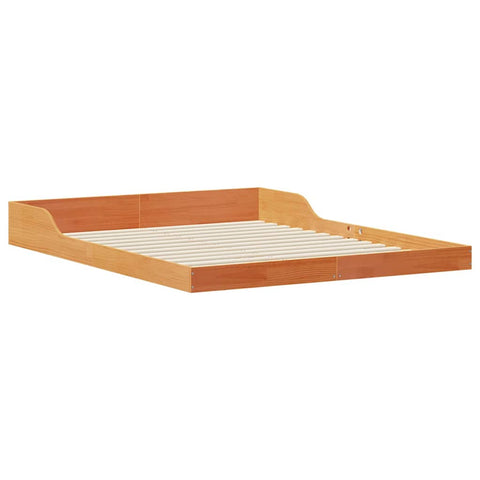 vidaXL Bed Frame Wax brown 160 x 200 cm Solid pine wood