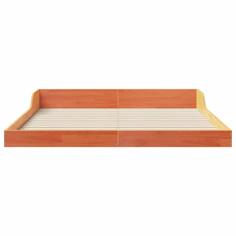 vidaXL Bed Frame Wax brown 160 x 200 cm Solid pine wood