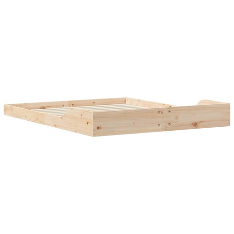 vidaXL Bed Frame Brown 140 x 200 cm Solid pine wood