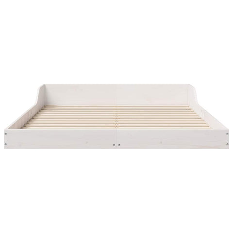 vidaXL Bed Frame White 120 x 200 cm Solid pine wood