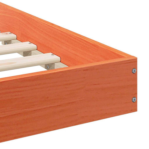 vidaXL Bed Frame Wax brown 120 x 200 cm Solid pine wood