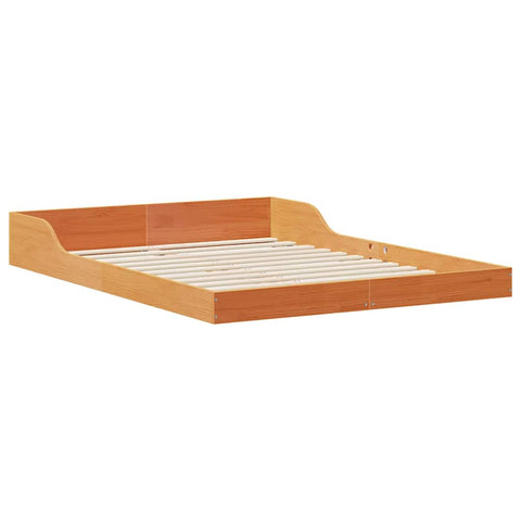 vidaXL Bed Frame Wax brown 140 x 190 cm Solid pine wood