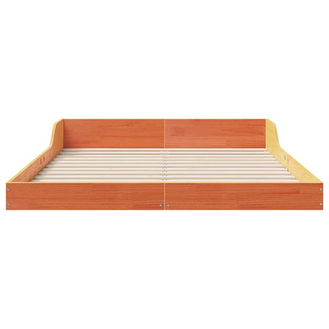 vidaXL Bed Frame Wax brown 140 x 190 cm Solid pine wood