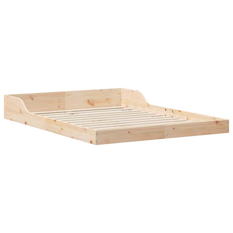 vidaXL Bed Frame Brown 135 x 190 cm Solid pine wood