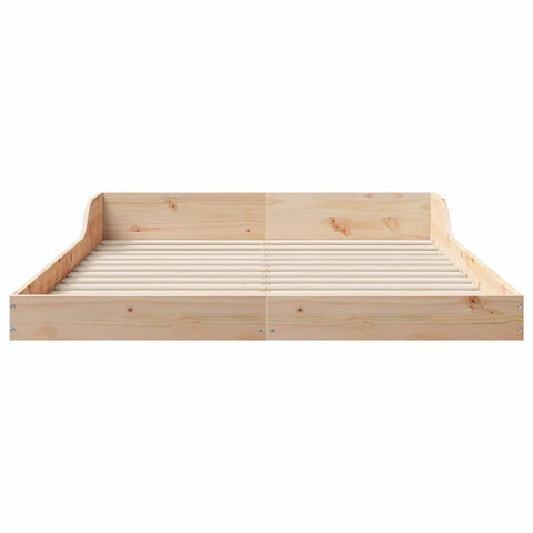 vidaXL Bed Frame Brown 135 x 190 cm Solid pine wood
