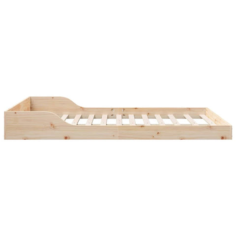 vidaXL Bed Frame Brown 135 x 190 cm Solid pine wood