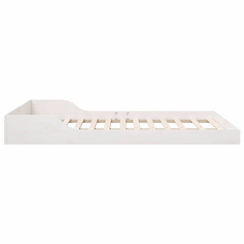 vidaXL Bed Frame White 135 x 190 cm Solid pine wood