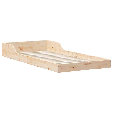 vidaXL Bed Frame Brown 75 x 190 cm Solid pine wood