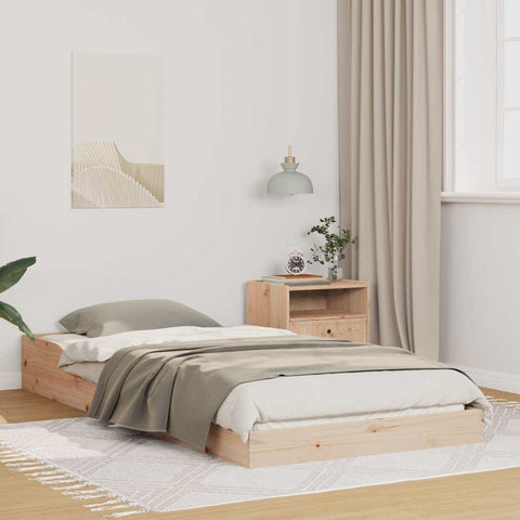 vidaXL Bed Frame Brown 80 x 210 cm Solid pine wood