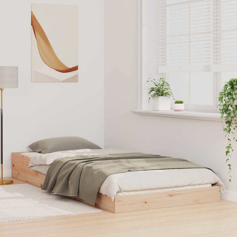 vidaXL Bed Frame Brown 80 x 210 cm Solid pine wood