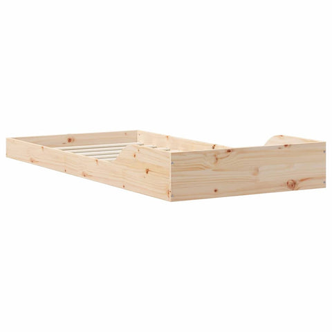 vidaXL Bed Frame Brown 80 x 210 cm Solid pine wood
