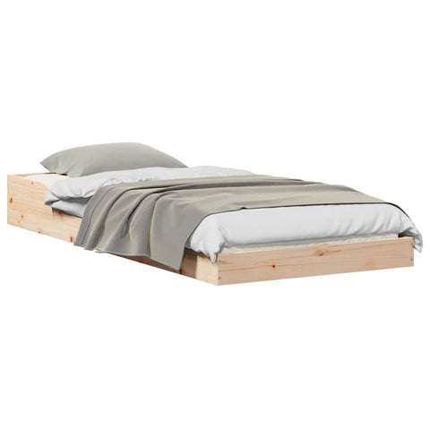 vidaXL Bed Frame Brown 90 x 210 cm Solid pine wood