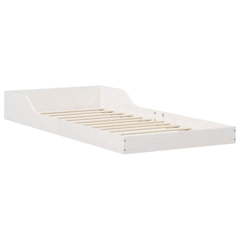 vidaXL Bed Frame White 100 x 210 cm Solid pine wood